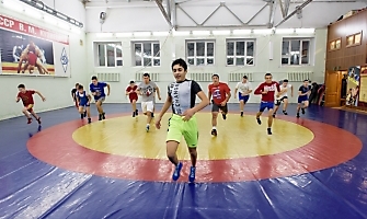 Японский борец Такеши Изуми на сборах в Новосибирске, декабрь 2018_31